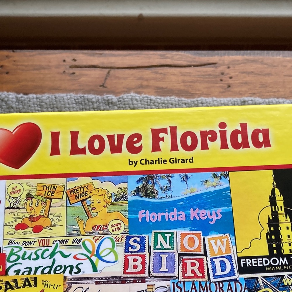 White Mountain I Love Florida Jigsaw Puzzle - Yellow & Blue Artwork - Picture 3 of 3